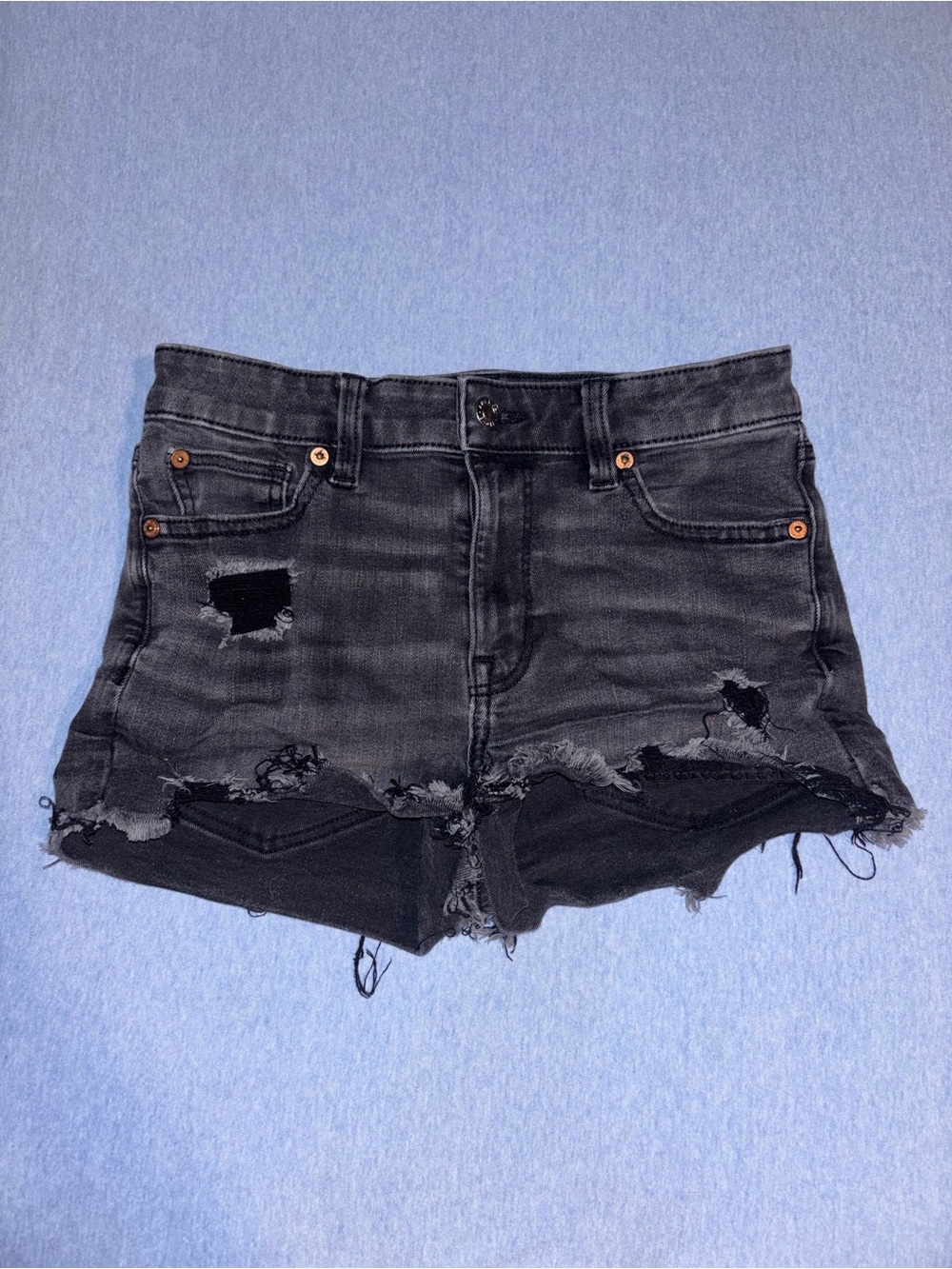 American Eagle Women’s Black Distressed Denim Shorts